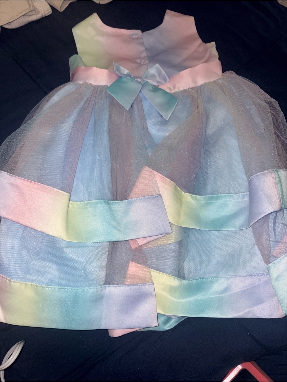 Pastel Rainbow Tulle Party Dress